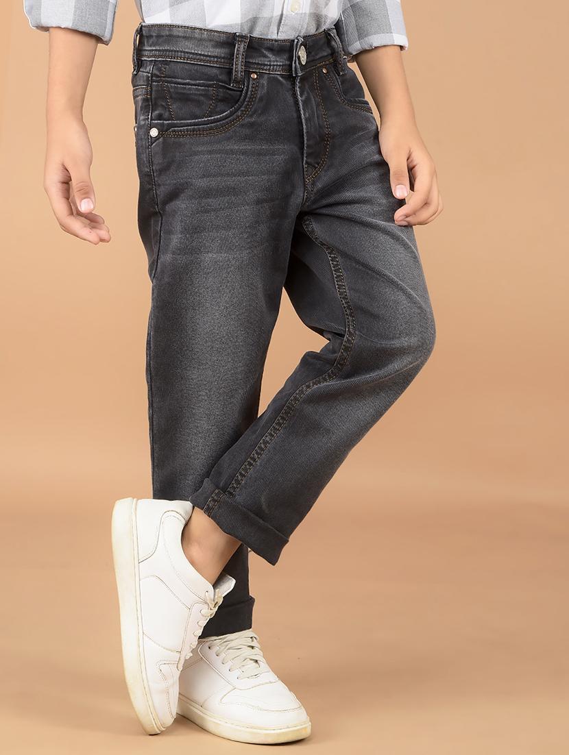 boys solid mid rise jeans - 21673299 - Standard Image - 2