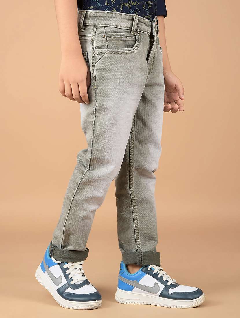 boys solid mid rise jeans - 21673301 -  Standard Image - 2