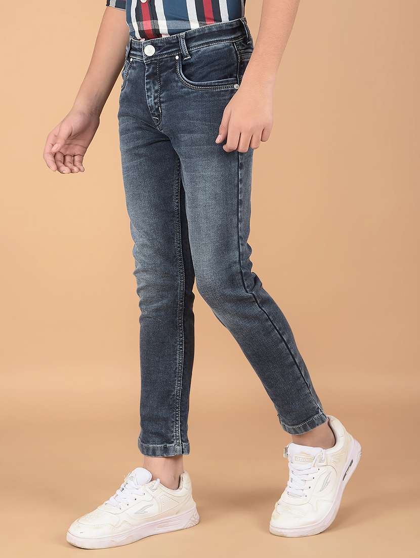 boys solid mid rise jeans - 21673302 -  Standard Image - 2