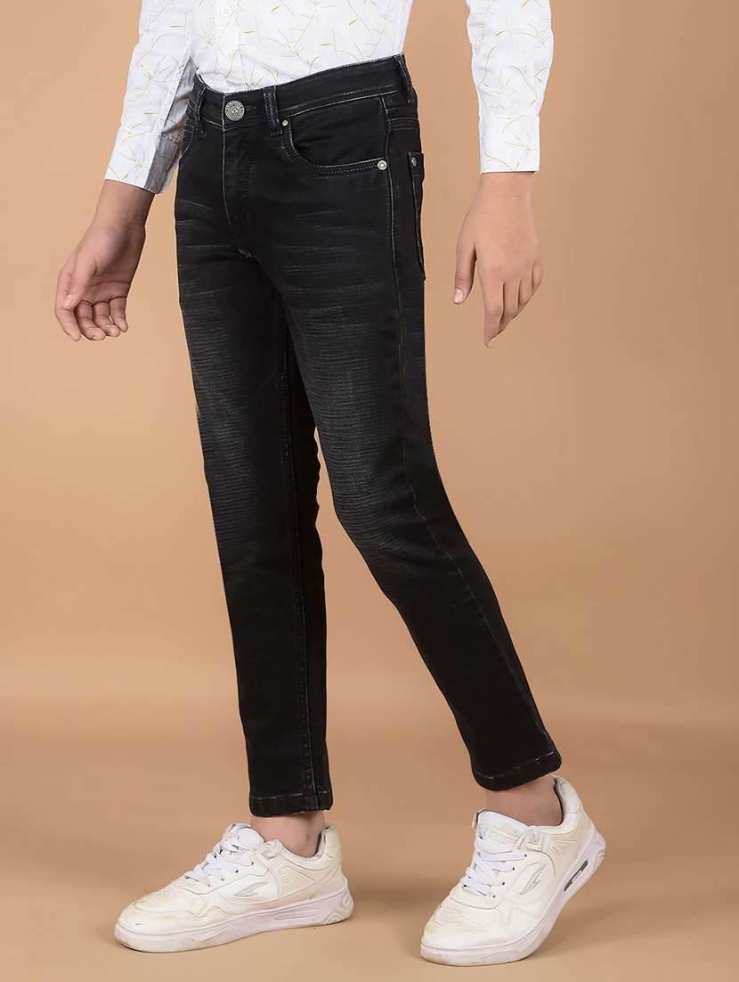 boys solid mid rise jeans - 21673308 -  Standard Image - 2