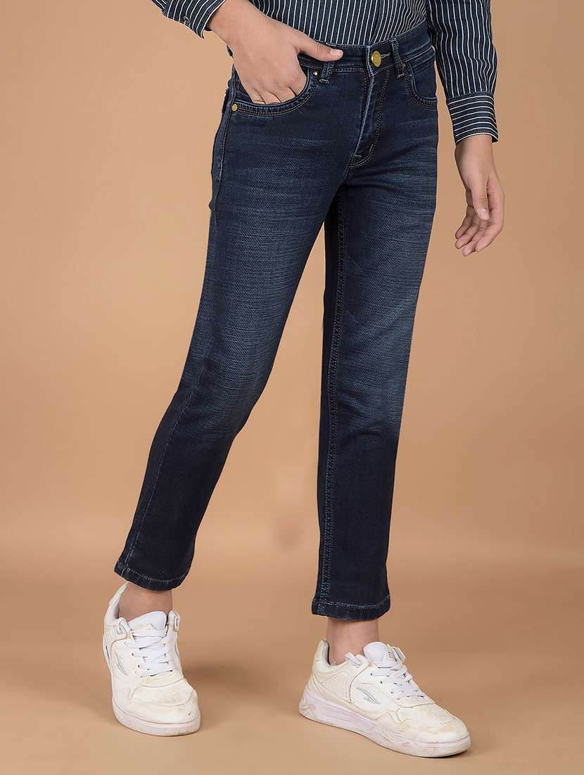 boys solid mid rise jeans - 21673310 -  Standard Image - 2