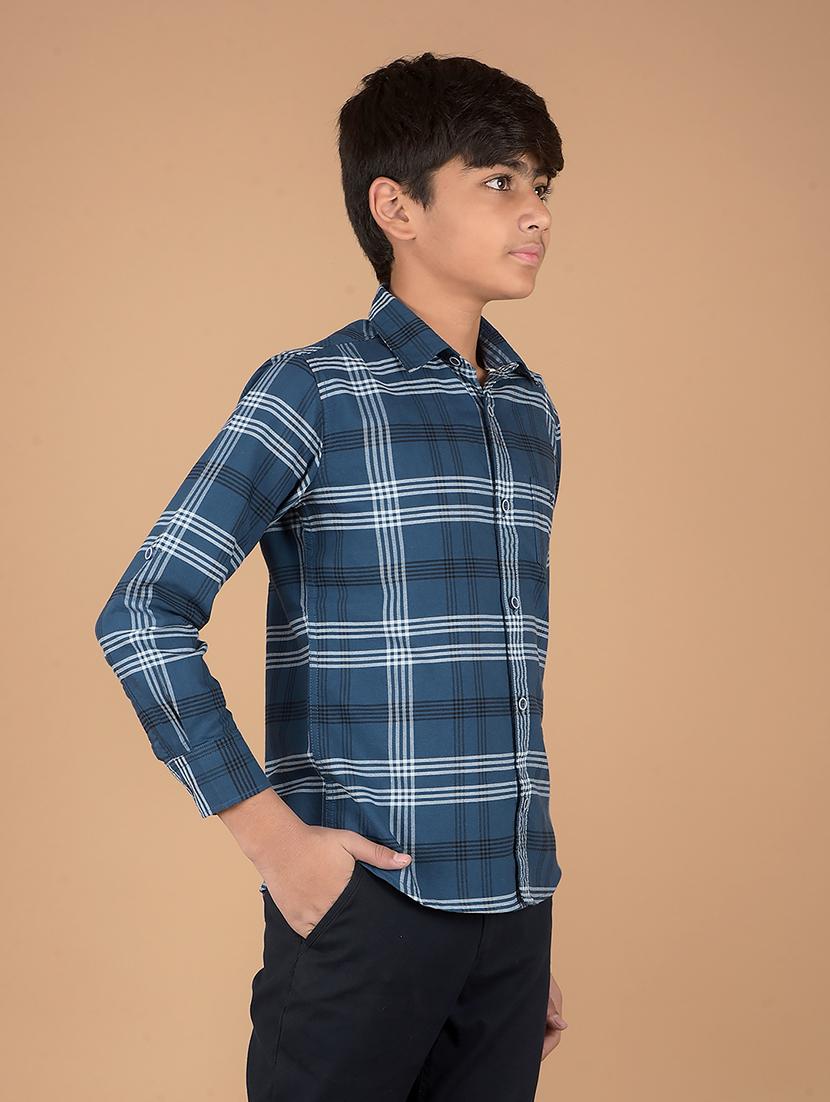 boys long sleeve checkered shirt - 21673321 - Standard Image - 2