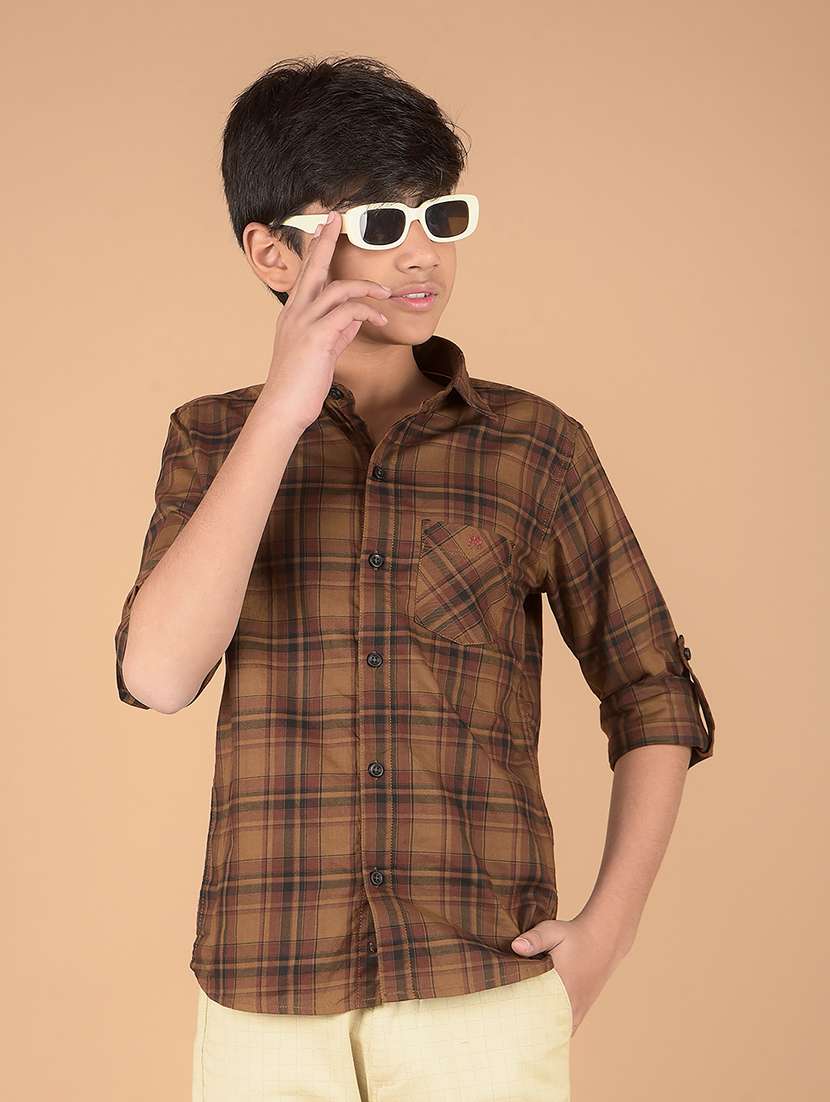 boys long sleeve checkered shirt