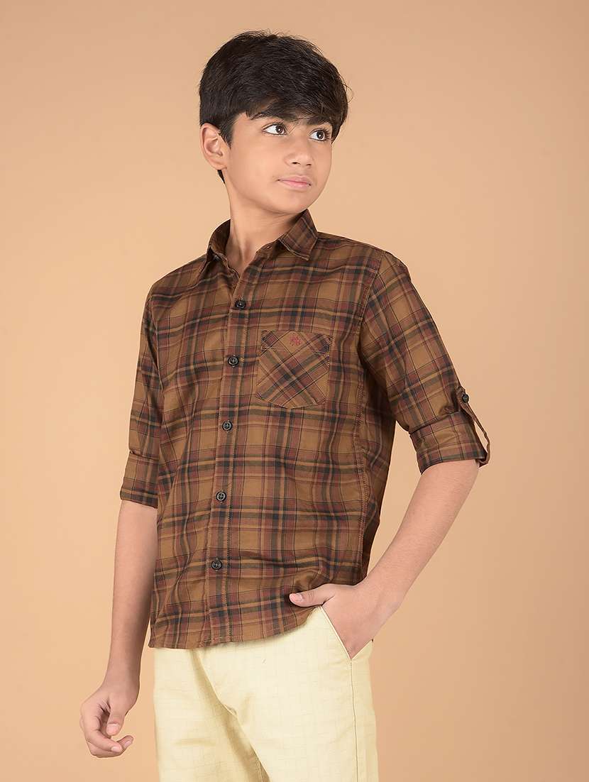 boys long sleeve checkered shirt - 21673324 -  Standard Image - 2