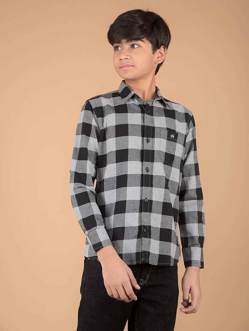 boys long sleeve checkered shirt - 21673330 -  Standard Image - 2