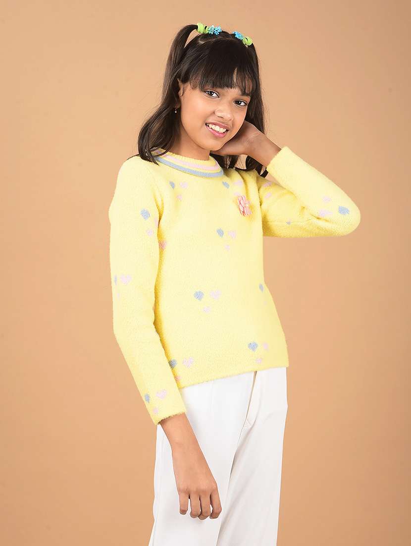 girls long sleeve printed regular sweater - 21673383 -  Standard Image - 2