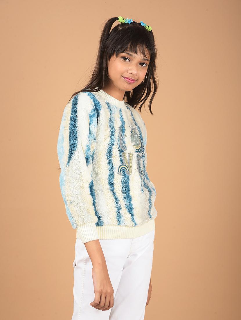 girls long sleeve self design sweatshirt - 21673387 - Standard Image - 2