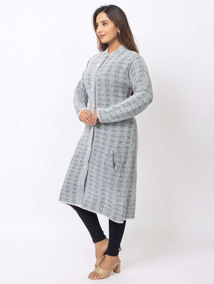 women self designed long sleeves cardigan - 21673392 -  Standard Image - 2