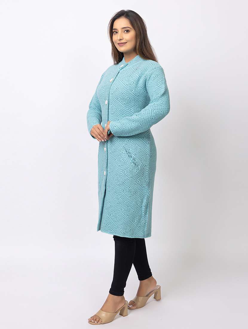 women self designed long sleeves cardigan - 21673393 - Standard Image - 2