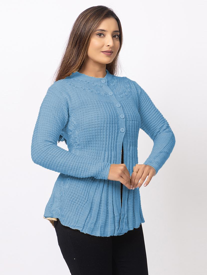 women self designed long sleeves cardigan - 21673404 - Standard Image - 2