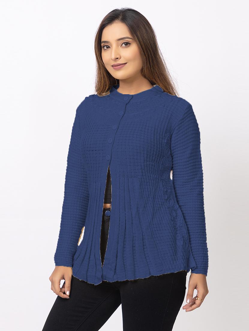 women self designed long sleeves cardigan - 21673406 - Standard Image - 2