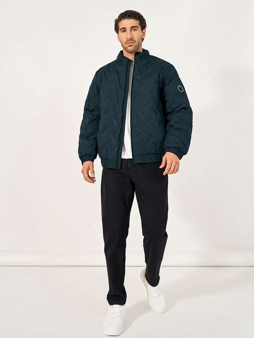men long sleeve solid puffer jacket - 21673714 -  Standard Image - 2