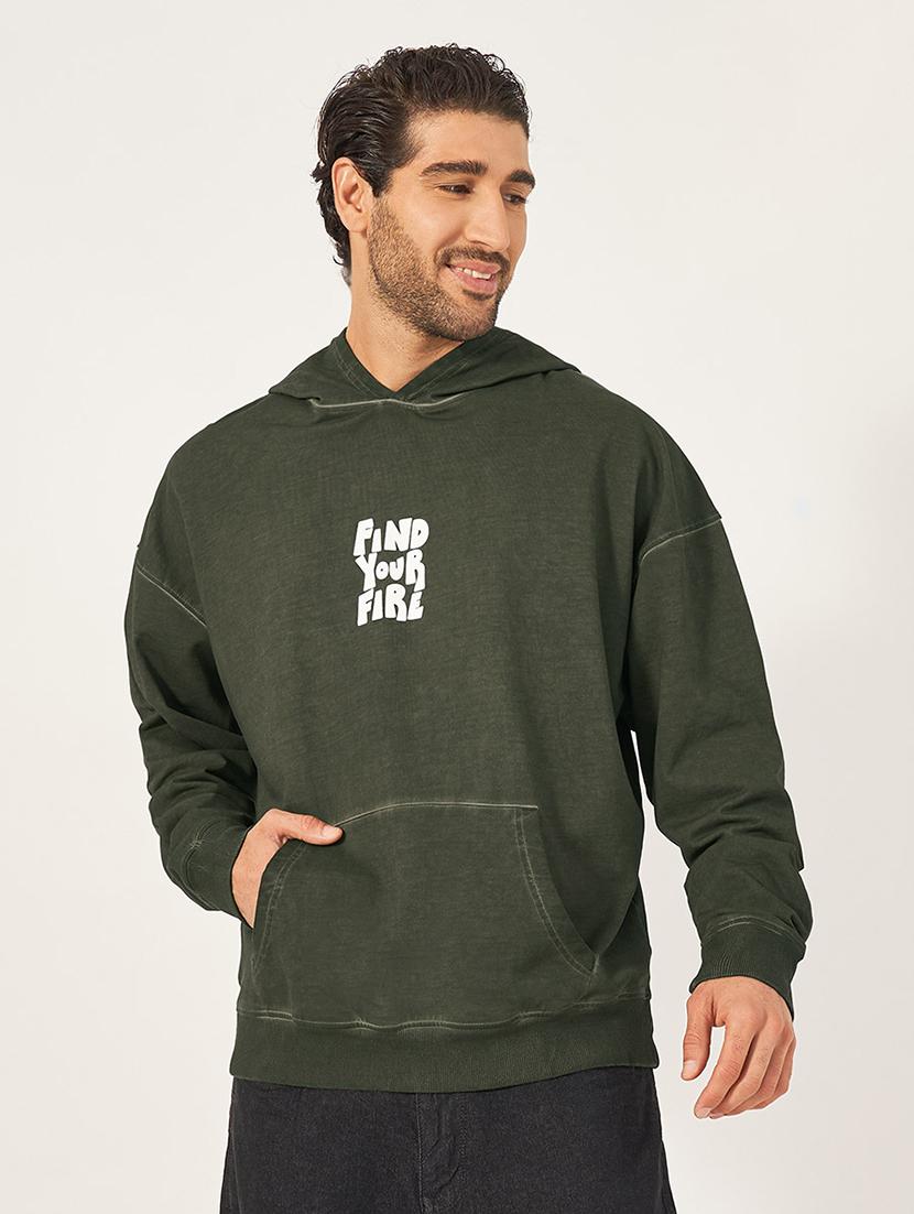 men long sleeve chest print sweatshirt - 21673716 -  Zoom Image - 0