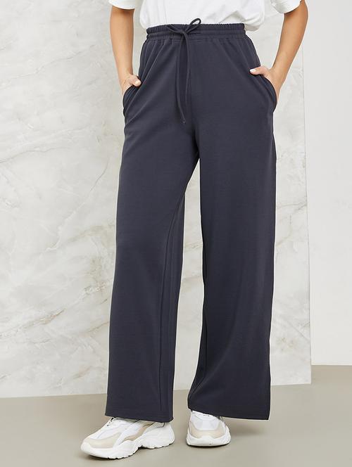 women solid high rise wide leg trouser - 21673731 -  Standard Image - 0