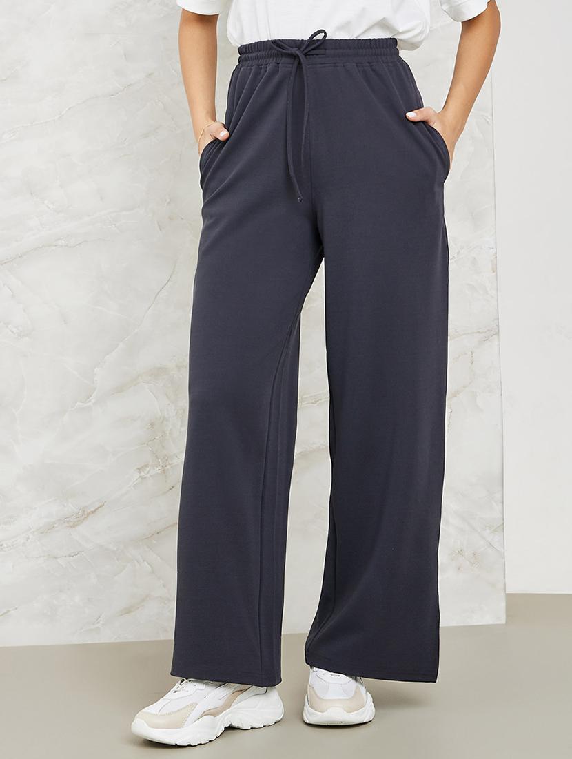 women solid high rise wide leg trouser - 21673731 -  Zoom Image - 0