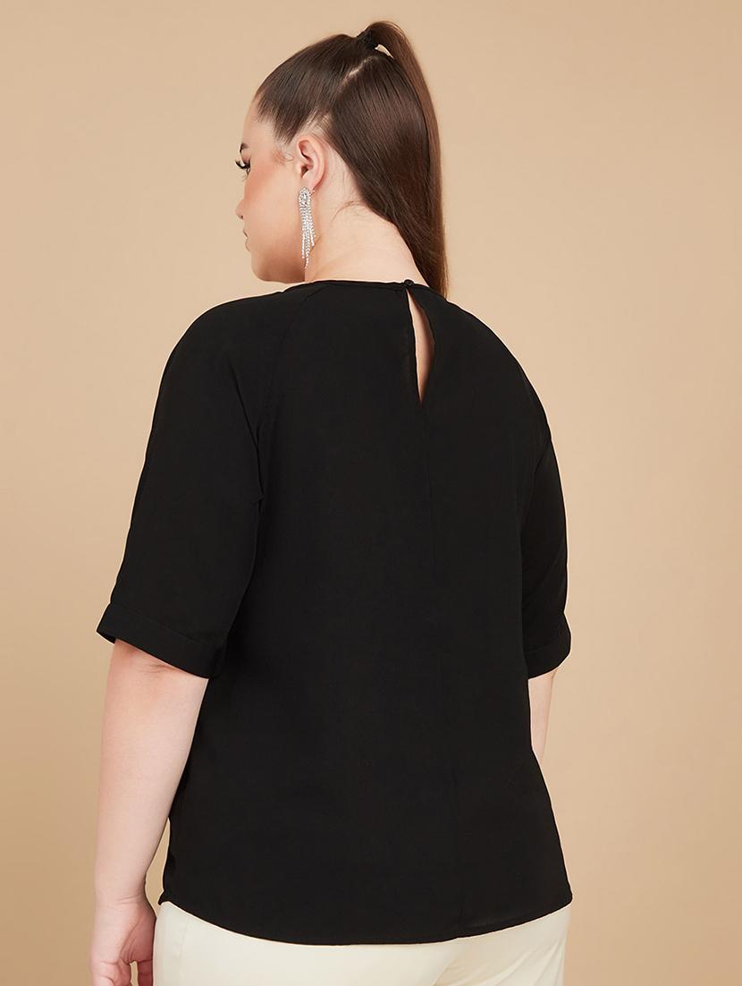 women plus size embellished elbow sleeves top - 21673735 - Standard Image - 2