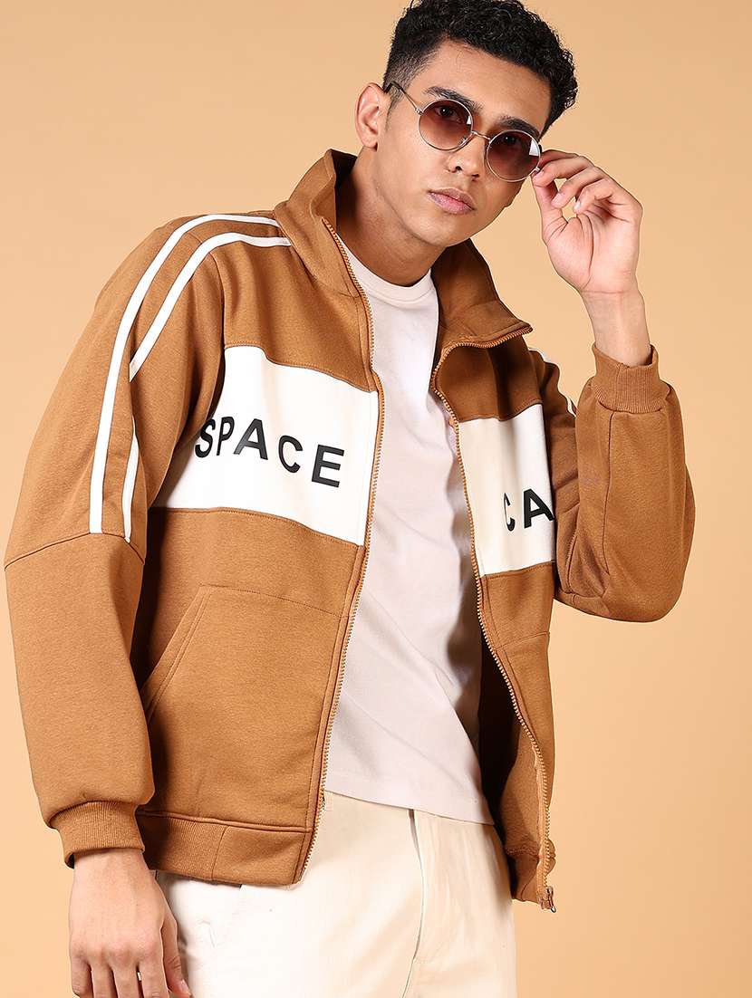 men long sleeves color block sweatshirt