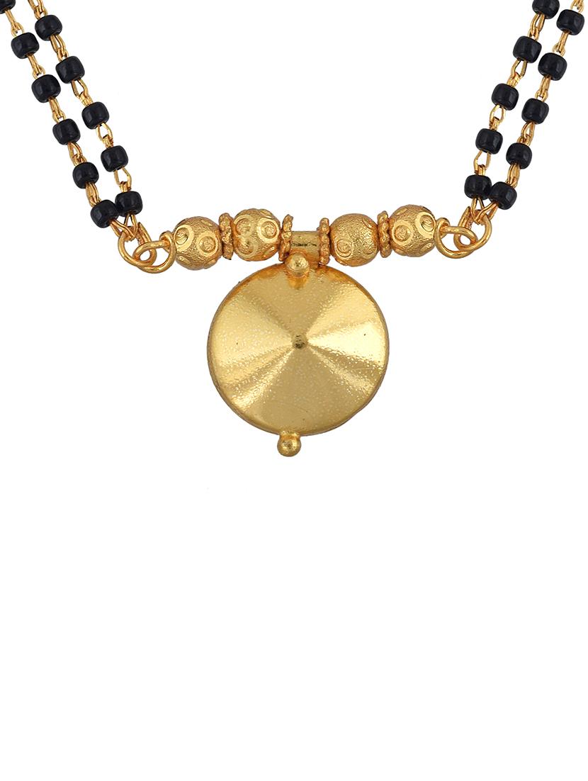 elegant black beaded mangalsutra with gold pendant - 21674019 - Standard Image - 2