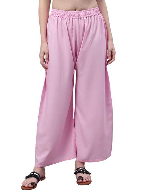 women solid straight fit palazzo - 21674072 - Standard Image - 0