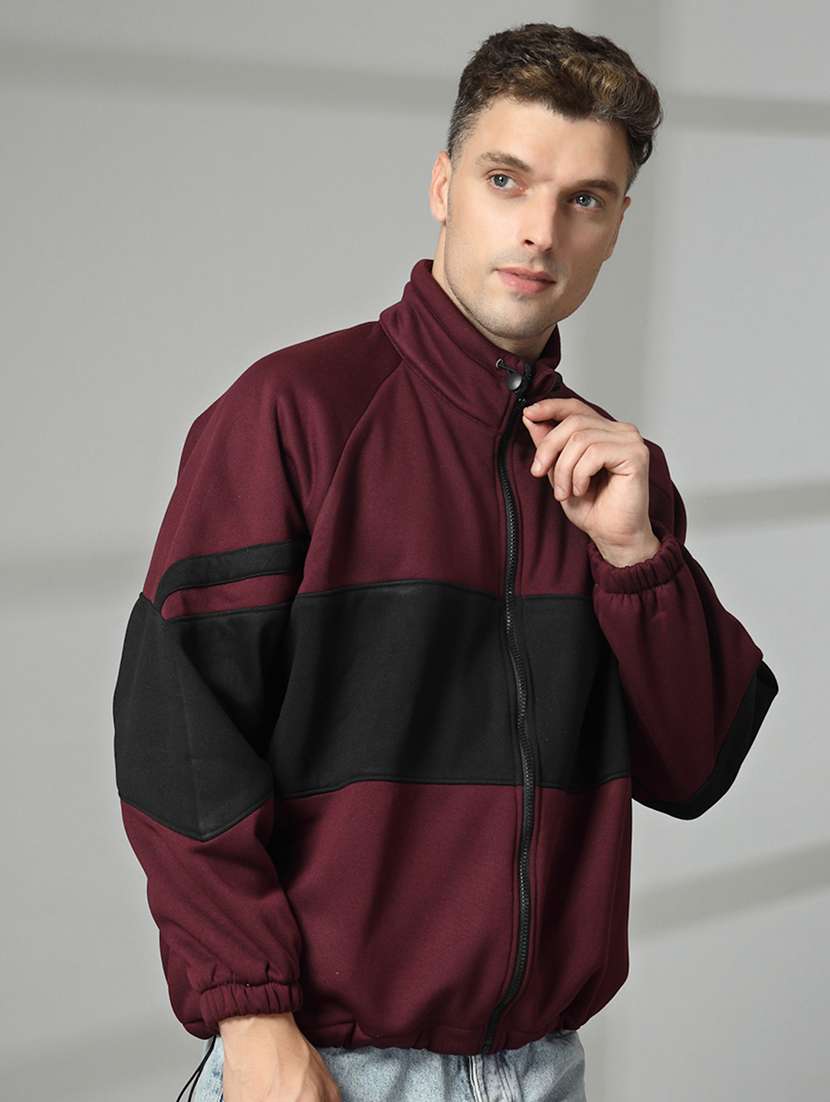 men color blocked long sleeves casual jacket - 21674392 -  Standard Image - 2
