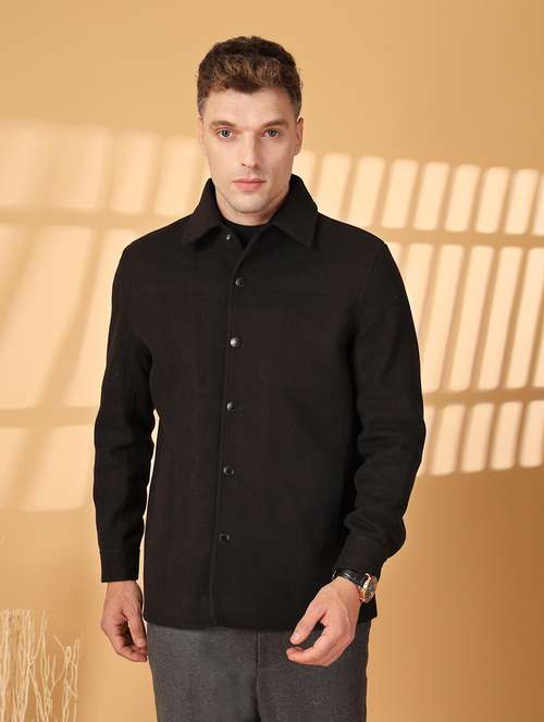 men long sleeves solid regular coat