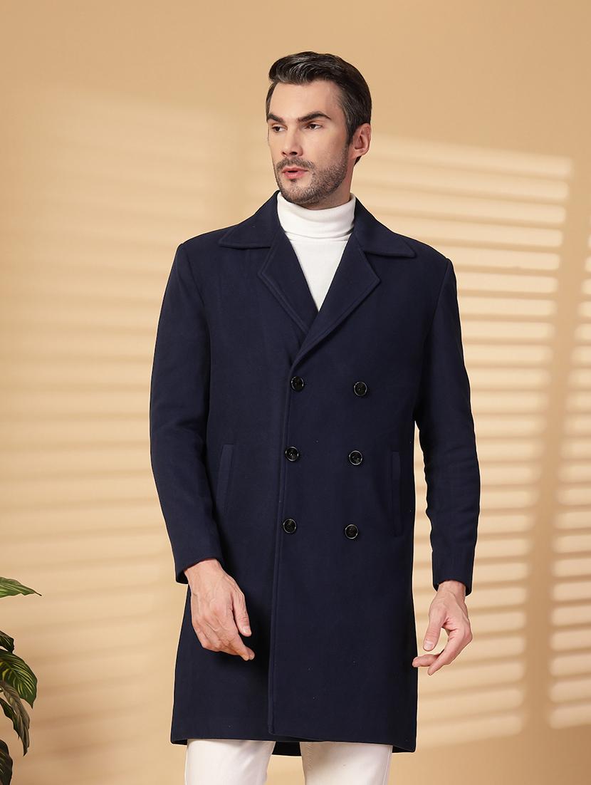 men long sleeves solid trenchcoat - 21674402 - Standard Image - 2