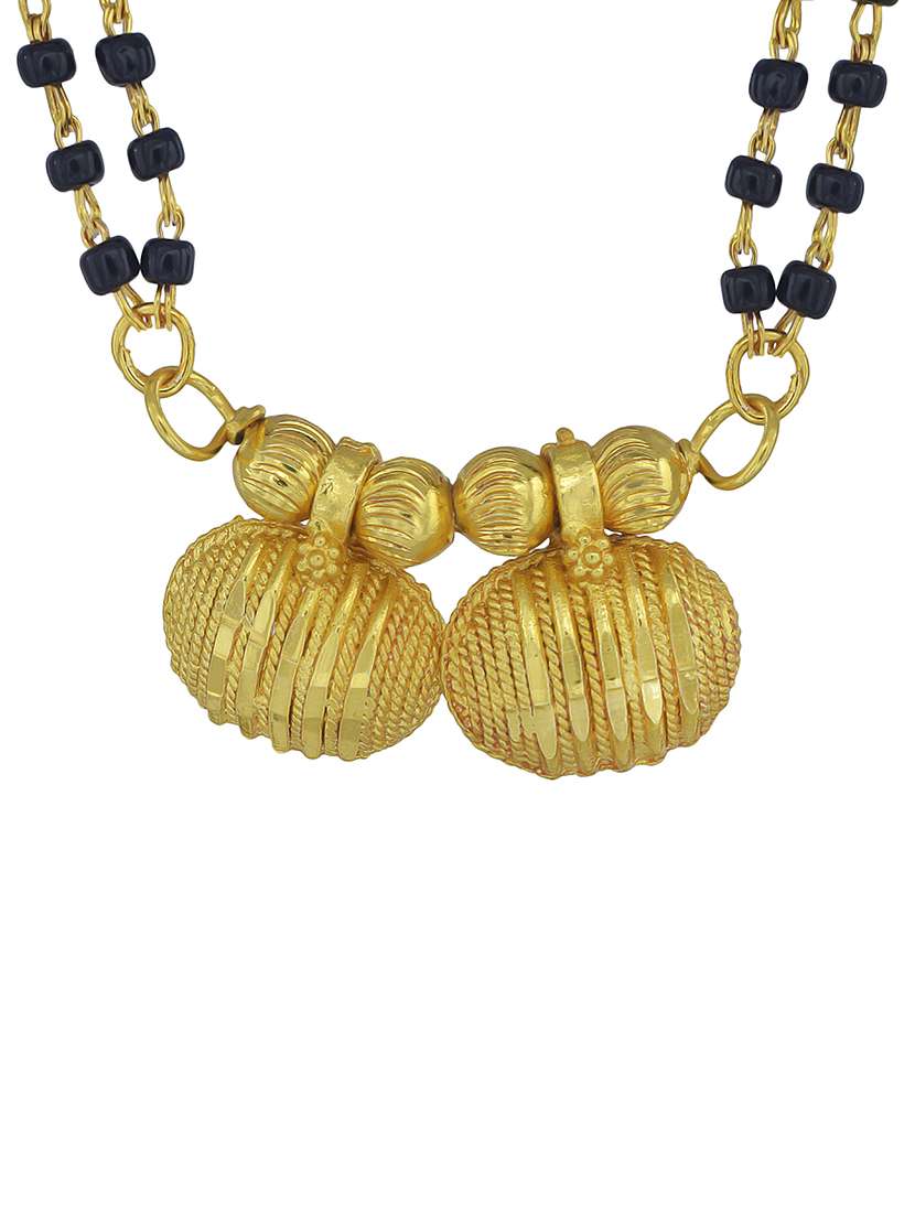 elegant black beaded mangalsutra with gold pendant - 21674497 -  Standard Image - 2
