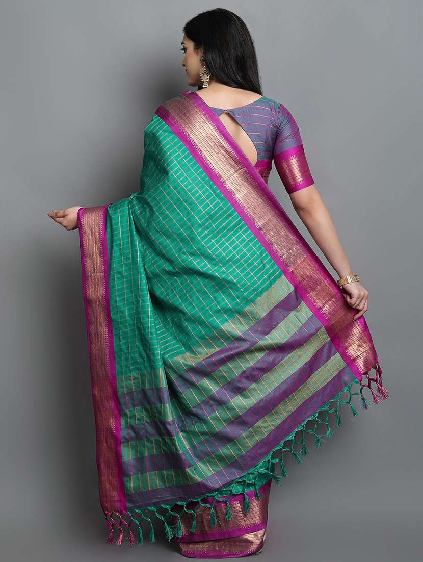 women check mysore saree - 21674602 -  Standard Image - 2