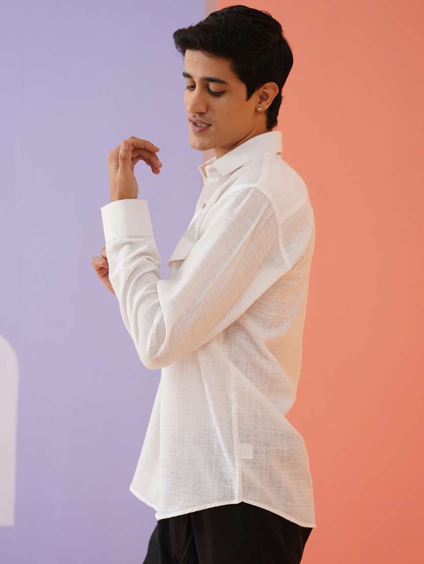 men solid long sleeve regular fit casual shirt - 21674648 -  Standard Image - 2