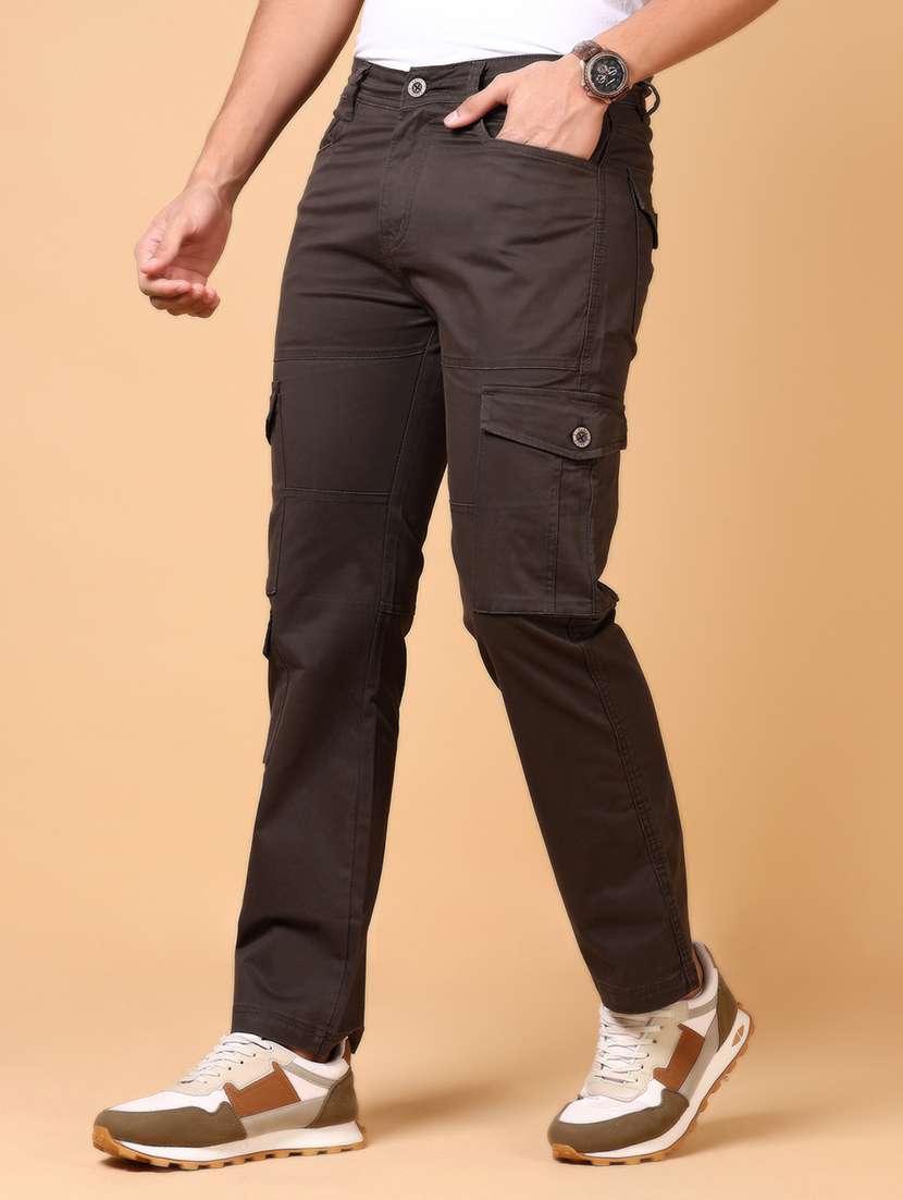 men solid mid rise regular fit cargo - 21674984 -  Standard Image - 2
