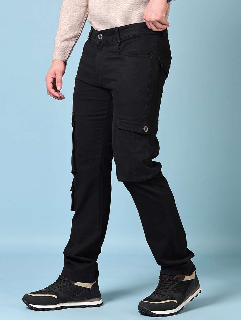 men solid mid rise regular fit cargo - 21674986 -  Standard Image - 2