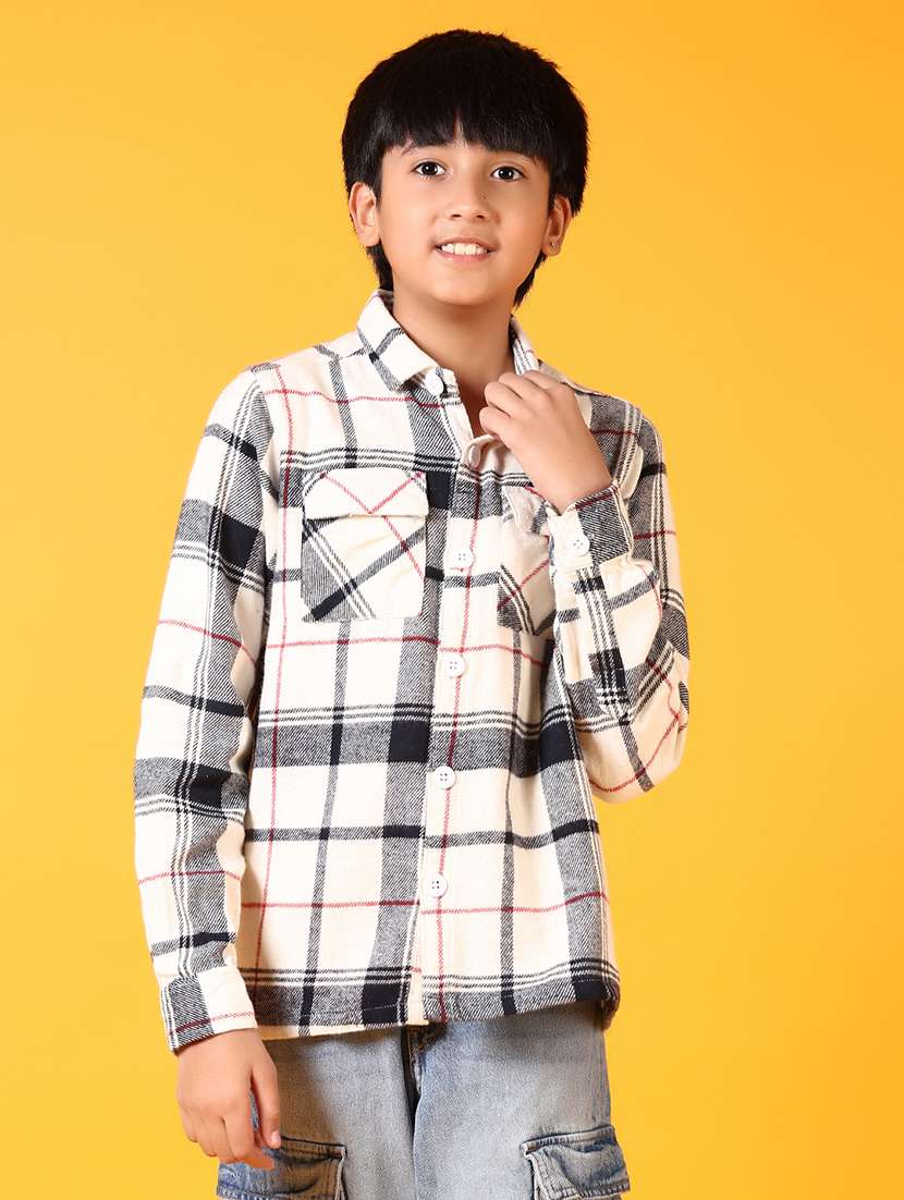 boys long sleeves checkered shirt