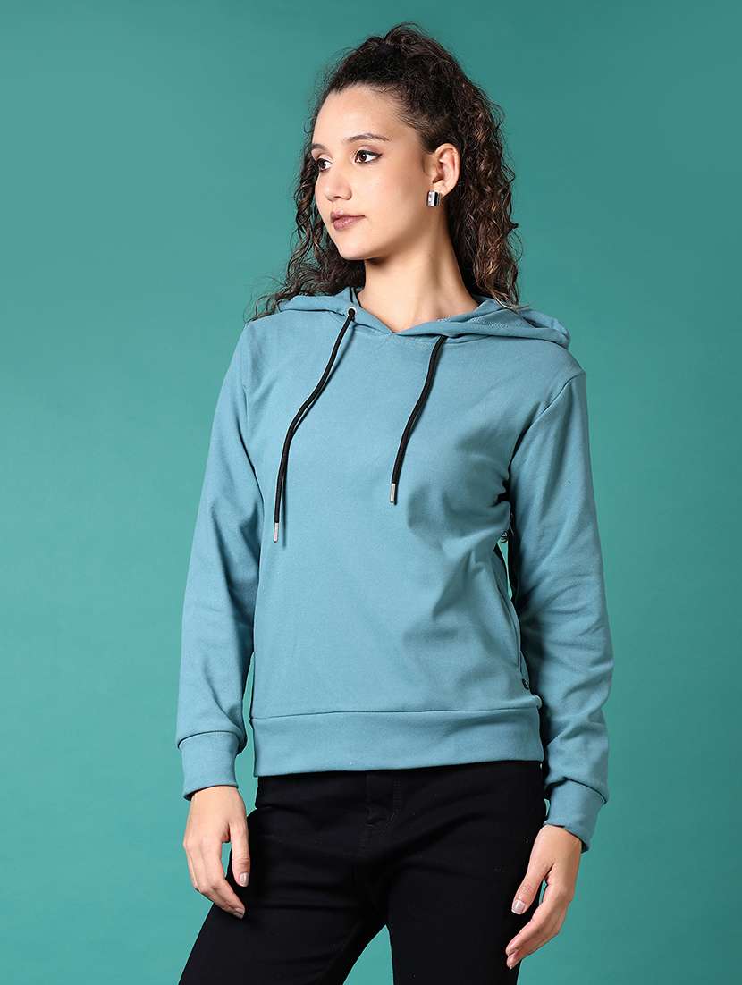 women long sleeves plain sweatshirt - 21675030 -  Standard Image - 2