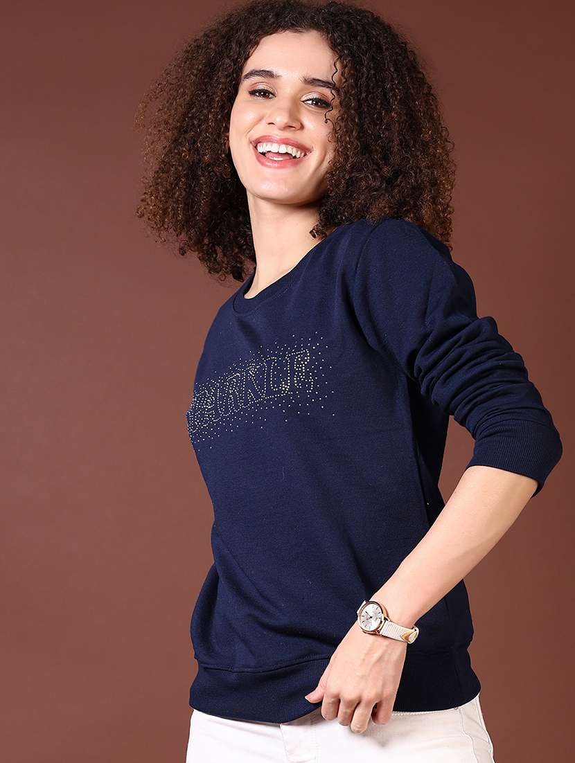 women embellished long sleeves sweatshirt - 21675035 -  Standard Image - 2