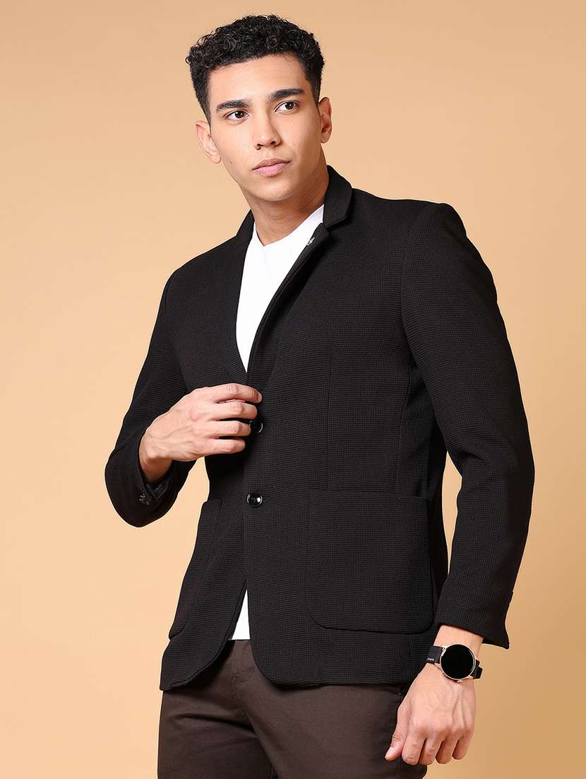 men solid long sleeve single breasted blazer - 21675068 -  Standard Image - 2