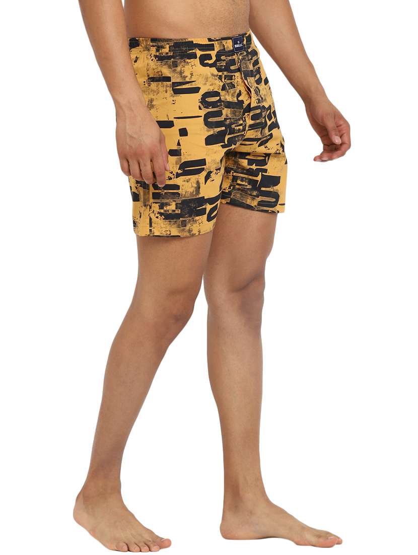 men yellow printed mid rise boxer - 21675136 -  Standard Image - 2
