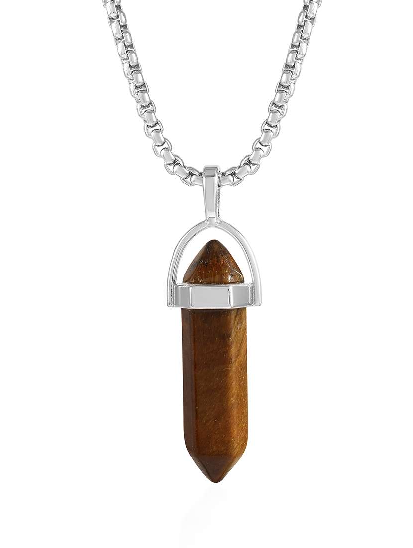 men energised stone pendant with chain  - 21675139 -  Standard Image - 2