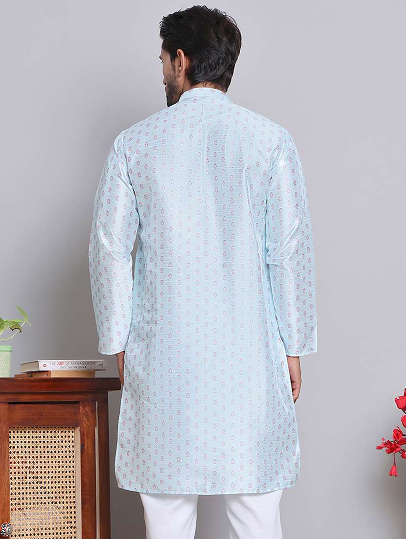 men florals mandarin neck long kurta - 21675178 -  Standard Image - 2