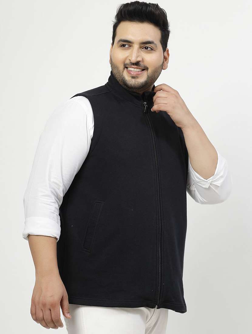 men solid sleeveless casual jacket - 21675216 -  Standard Image - 2