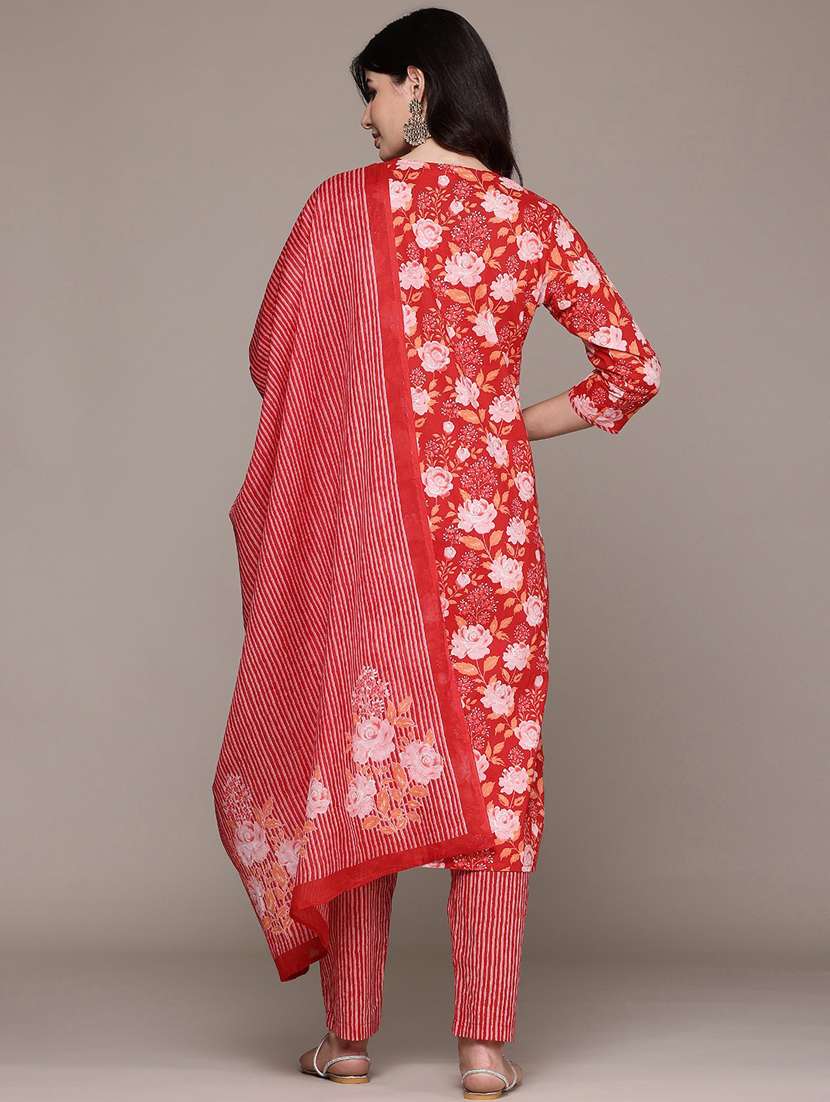 women three quarter sleeve kurta pant with dupatta set - 21675265 -  Standard Image - 2