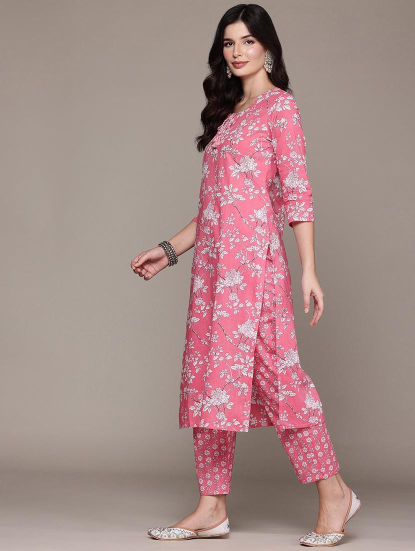 women three quarter sleeve kurta pant with dupatta set - 21675272 - Standard Image - 2