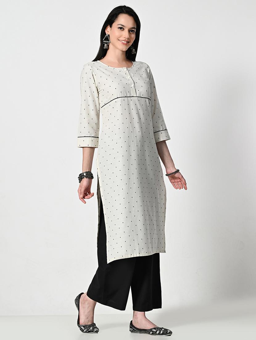 women self design three qurter sleeve kurta palazzo set - 21675426 - Standard Image - 2