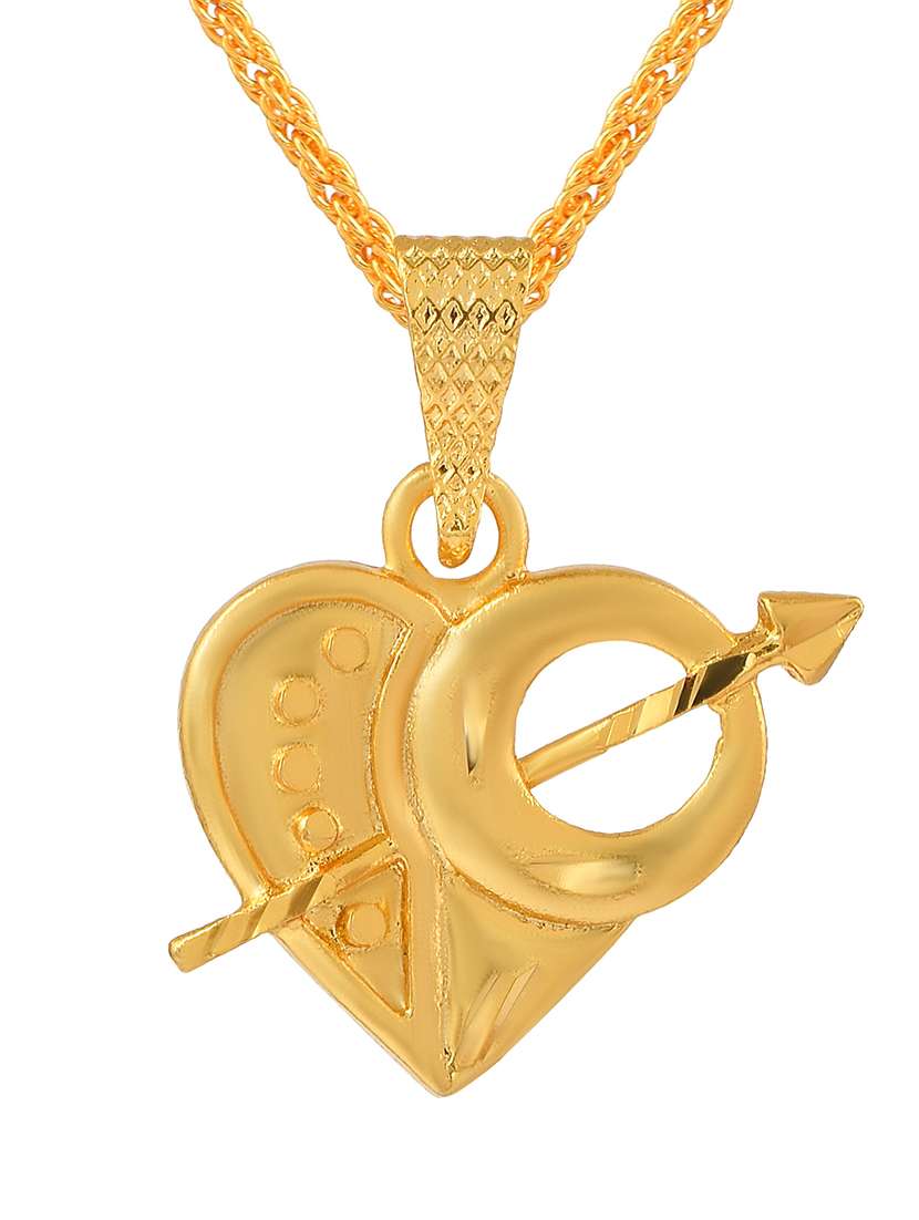 memoir brass goldplated arrow in heart love struck cupid heartshape fashion pendant - 21675430 -  Standard Image - 2