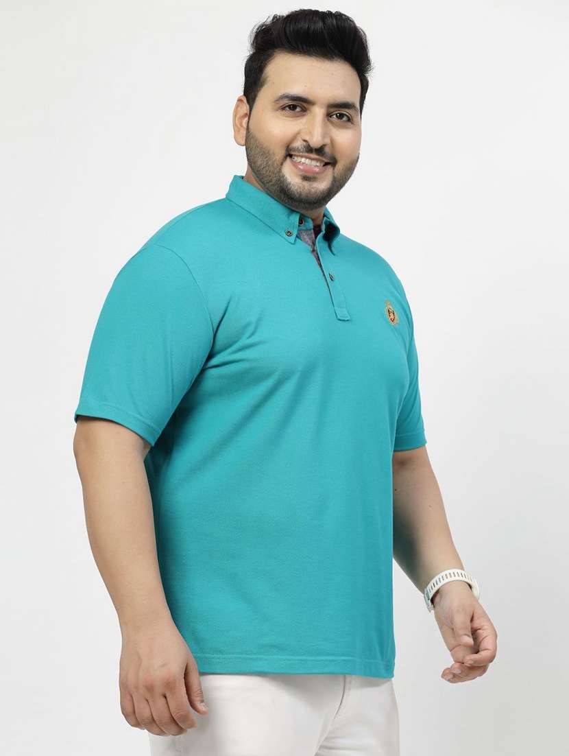 men solid plus size polo t-shirt - 21675485 -  Standard Image - 2
