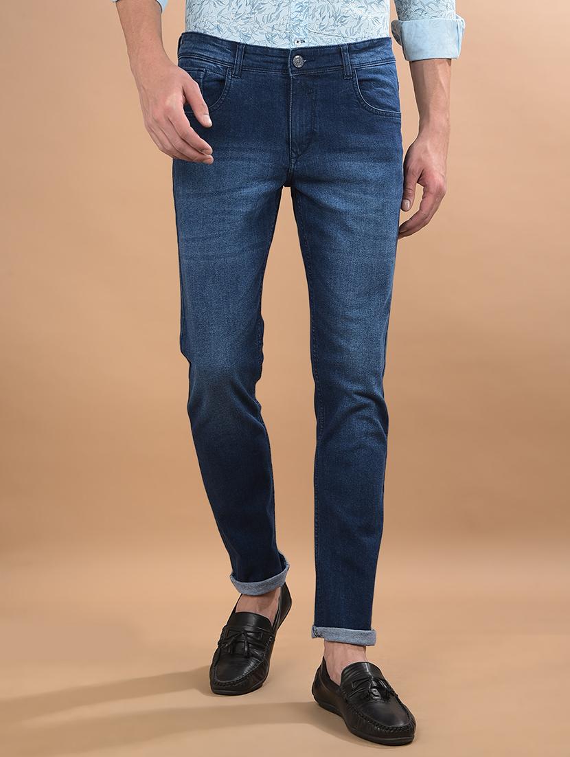 men washed mid rise denim jeans - 21675655 - Zoom Image - 0