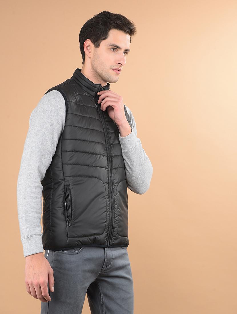 men solid sleeveless puffer jacket - 21675695 - Standard Image - 2