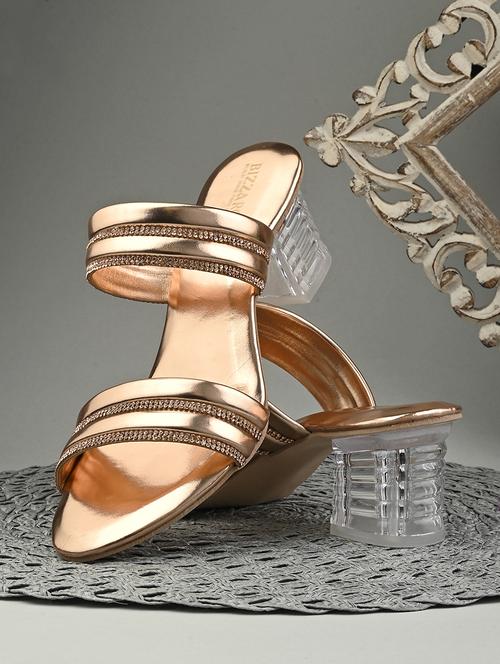 women gold slip on sandal - 21676006 -  Standard Image - 0