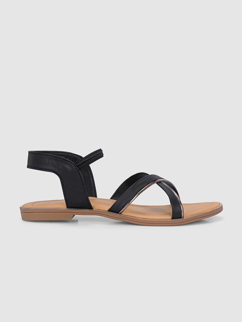 women black ankle strap sandal - 21676036 - Standard Image - 2