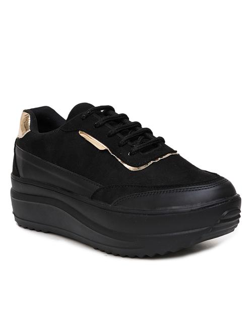 women black lace-up casual shoes - 21676078 -  Standard Image - 0
