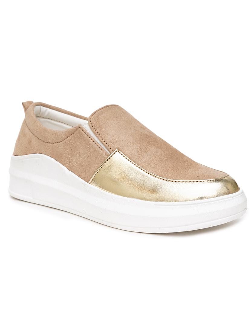 women beige slip on casual shoes - 21676081 -  Zoom Image - 0